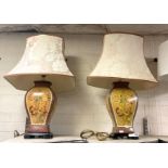 PAIR OF CERAMIC TABLE LAMPS 75CMS (H)