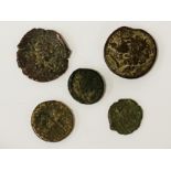 ROMAN COINS (5 TOTAL)