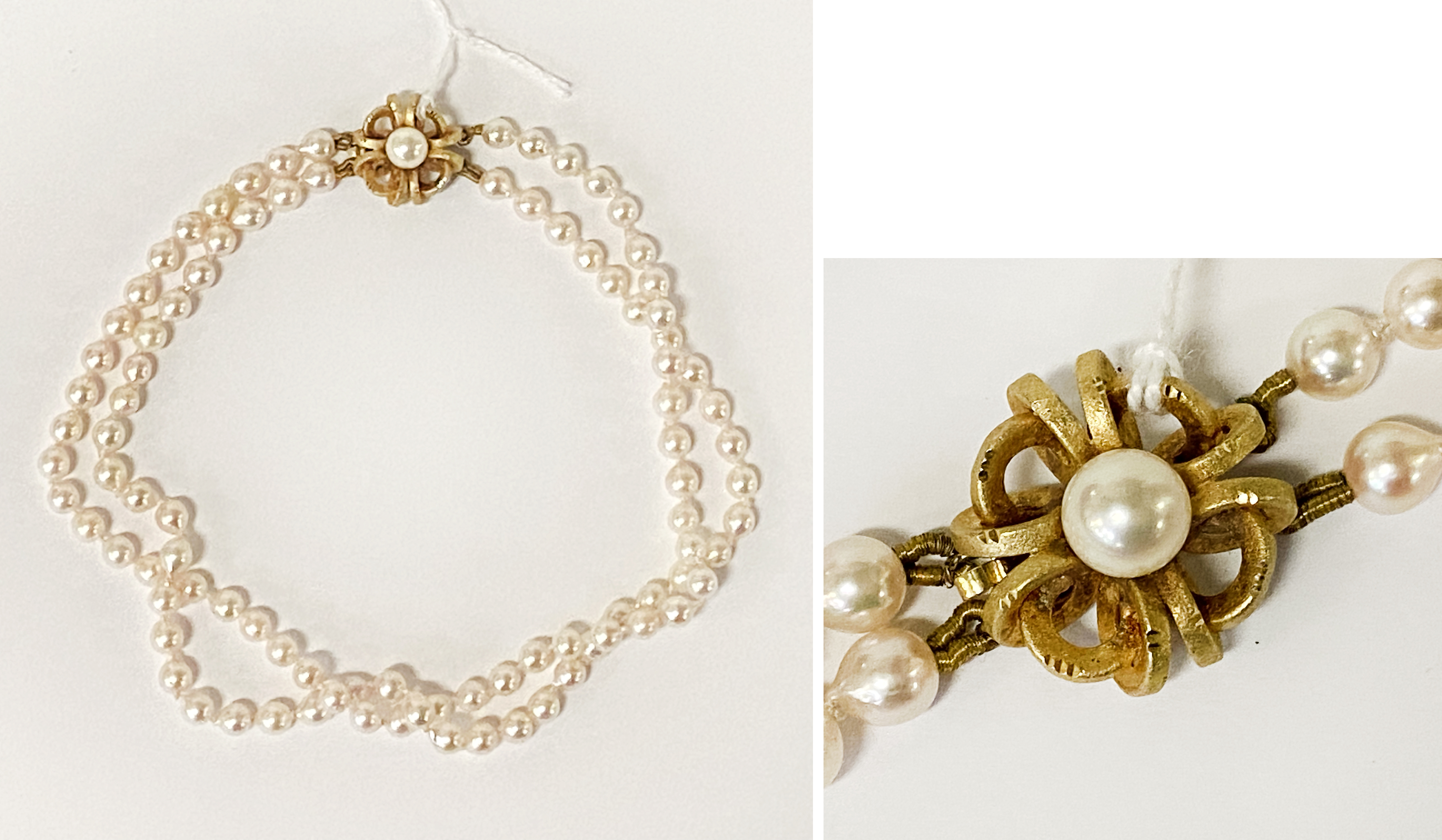 PEARL CHOKER NECKLACE WITH GOLD CLASP