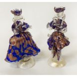 PAIR OF EARLY MURANO FIGURES 'LADY & GENT' - 21 CMS (H)