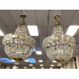PAIR OF CUT GLASS CHANDELIERS