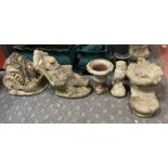 QTY OF CONCRETE GARDEN ITEMS