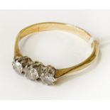 18CT GOLD 3 STONE DIAMPOND RING IN PLATINUM MOUNT