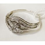 18CT WHITE GOLD DIAMOND RING SIZE K