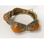 VINTAGE GILT SILVER & SEMI PRECIOUS STONE BRACELET