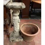 TERRACOTTA PLANT POT & BIRD BATH