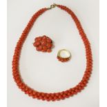 SET OF CORAL JEWELLERY