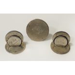 THREE MILITARY RELATED MENU HOLDERS - SOME SILVER