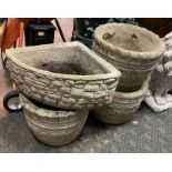 3 CONCRETE POTS & 1 PLANTER