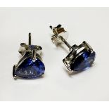 STERLING SILVER SAPPHIRE STUD EARRINGS