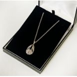 HM SILVER DIAMOND SET PENDANT WITH CHAIN