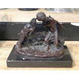 BRONZE BOY & GOAT AFTER GIUSEPPE JOSEPH DASTE - 26 CMS BASE - 21 CMS (H)