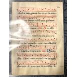 ANTIQUE FRENCH DOUBLE SIDED SHEET OF MUSICAL SCORES IN LATIN