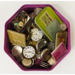 QTY OF WATCH PARTS & POCKET WATCH MOVEMENTS & 3 POCKET WATCHES