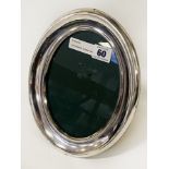 CONTINENTAL SILVER OVAL PHOTO FRAME - 24 X 19 CMS APPROX