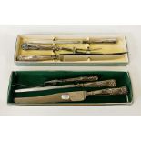 2 H/M SILVER HANDLED CARVING SETS