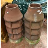 PAIR OF TERRACOTTA CHIMNEY POTS