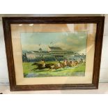 1886 VICTORIAN ''FRED ARCHERS'' LAST DERBY MOUNT ORMANDE LITHOGRAPH - FRAMED