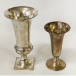 TWO HM SILVER SPILL VASES - APPROX 12.6 OZ