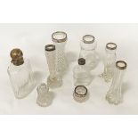 QTY OF SILVER TOPPED GLASS ITEMS