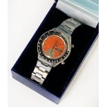 MENS SEIKO 61396040 ORANGE FACE GHOST BEZEL CHRONOGRAPH IN ORIGINAL BOX WITH ORIGINAL STRAP