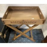 WOOD CHAMPAGNE BUTLERS TRAY