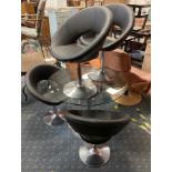 ROUND GLASS TABLE & 4 CHAIRS