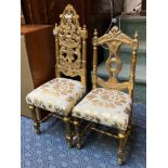 TWO GILTWOOD CHAIRS - A/F