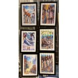 SIX FRAMED WATERCOLOURS BY JAMES NDOX