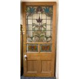 PINE STAINED GLASS DOOR - A/F