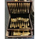 CANTEEN OF GOLD PLATED CUTLERY BY WALLACE