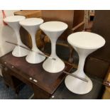 FOUR BONALDO WHITE KITCHEN STOOLS