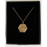 9CT GOLD ST CHRISTOPHER ON 9CT GOLD CHAIN (18'') APPROX 5 GRAMS