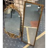 SMALL ORNATE MIRROR & ANOTHER