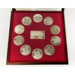 10 + 1 HM SILVER MEDALS - SOUVENIRS OF EUROPE - OVER 540 GRAMS