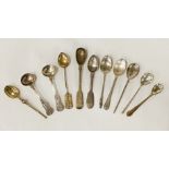 SELECTION OF SOUVENIR HM SILVER SPOONS 3.8OZS APPROX