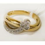 18CT GOLD & DIAMOND SNAKE DESIGN RING SIZE M/N 6 GRAMS APPROX