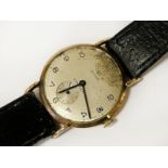 CYMA GENTS VINTAGE WRISTWATCH , WORKING BUT NEEDS A SERVICE A/F IN 9CT GOLD CASE
