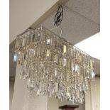 HANGING WATERFALL CRYSTAL GLASS CHANDELIER