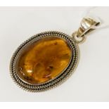 STERLING SILVER BALTIC AMBER PENDANT