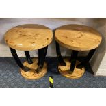 PAIR OF ART DECO STYLE ROUND TABLES