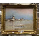 AFTER EDWARD SEAGO ''CLAY NEST TO SEA'' OIL ON CANVAS 29CMS (H) X 37CMS (W) APPROX