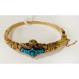 9CT GOLD TURQUOISE BANGLE 12.5 GRAMS APPROX