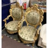 PAIR OF GILT WOOD CHAIRS