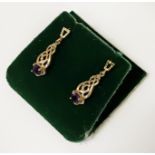 9CT GOLD AMETHYST EARRINGS