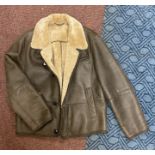 HARRODS MENS SHEEPSKIN FLYING JACKET SIZE 52