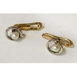 14CT WHITE GOLD SEED PEARL CUFFLINKS