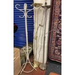 2 UPLIGHTERS & COAT STAND