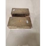 2 H/M SILVER CIGARETTE BOXES LINED 34.3OZS TOTAL - APPROX