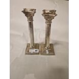 PAIR OF H/M SILVER CANDLESTICKS - 27 CMS (H) APPROX - 20.2 OZS APPROX